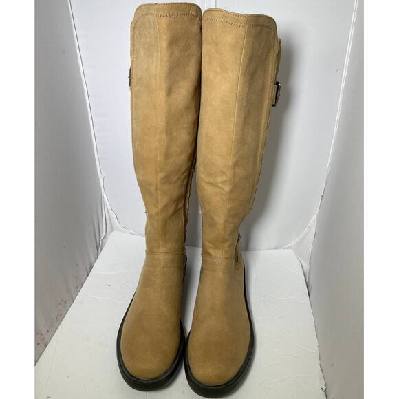 White Mountain faux suede tan high boots riding boot look size 9.5 M - Picture 6 of 11